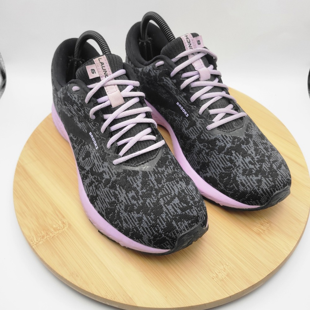 Brooks Launch 6 Womens Running Shoes Black Grey Purple 1202851B092 Size 9.5